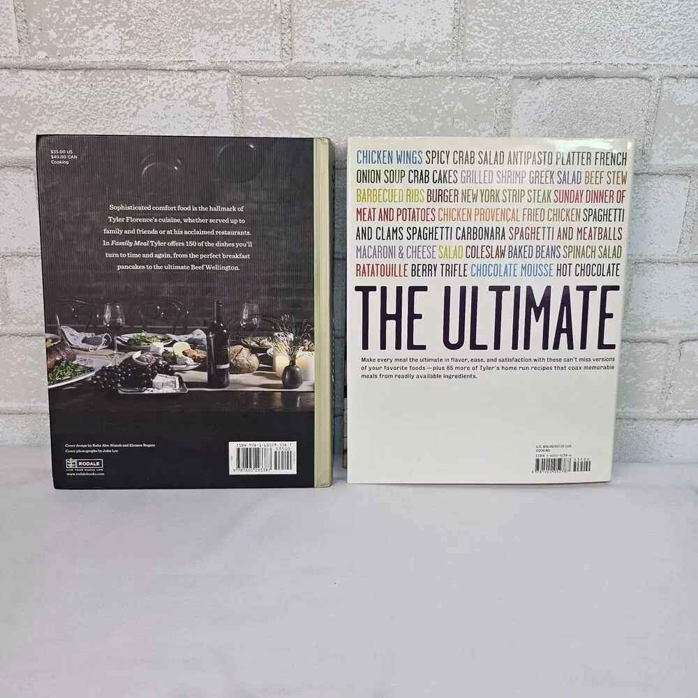 Tyler Florence Cookbook Lot Family Meal & Tyler's Ultimate Hardcover Set 2
